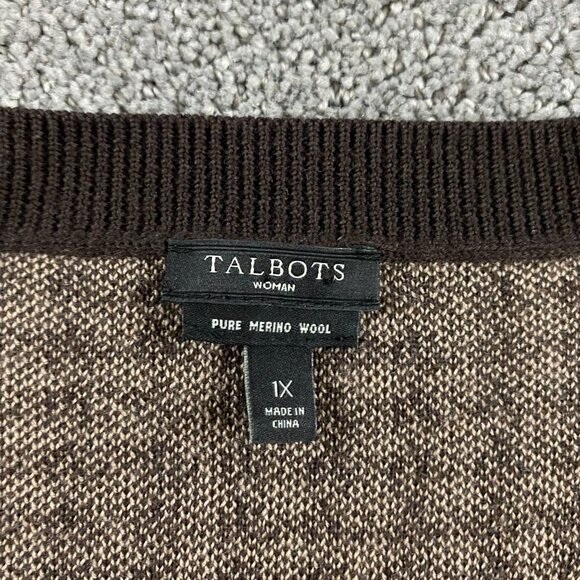 Talbots Brown and Tan Houndstooth Cardigan - Picture 4 of 10